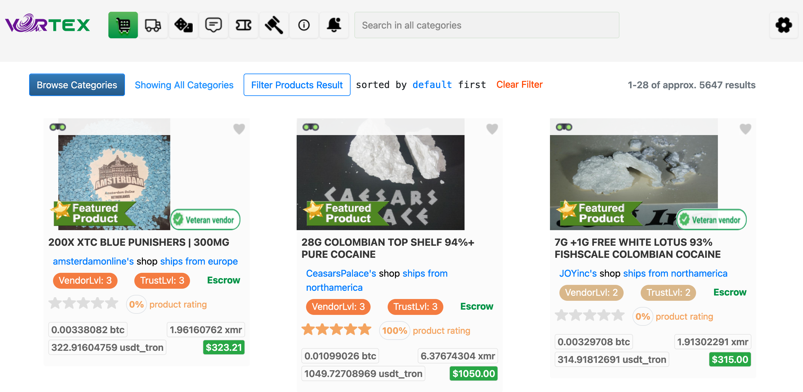 Vortex darknet structure